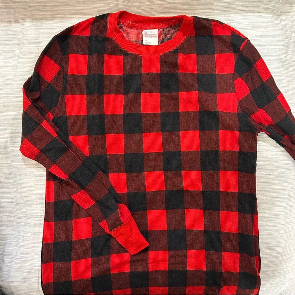 Red Plaid PJ Top